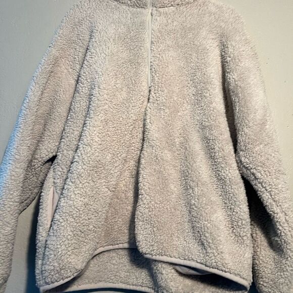 PINK Victoria’s Secret Cream Sherpa Full Zip Jacket SZ L - Picture 6 of 12